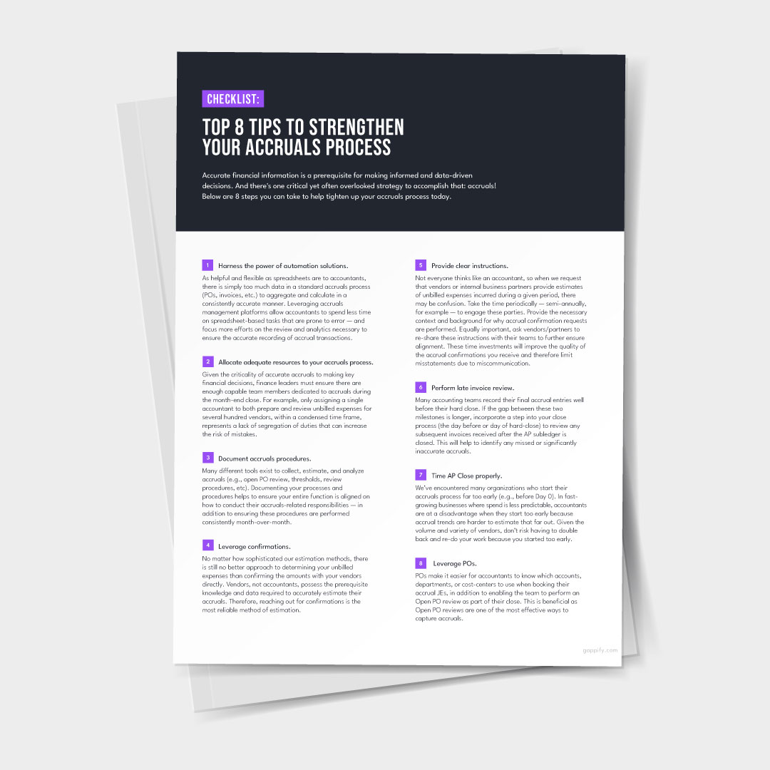 Checklist - 8 Tips to Strengthen Accruals
